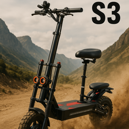 iTroot Xtreme S3 – Trottinette électrique tout-terrain 6000W, 120 km d’autonomie, 85km/h scelle démontable (accessoires offerts)
