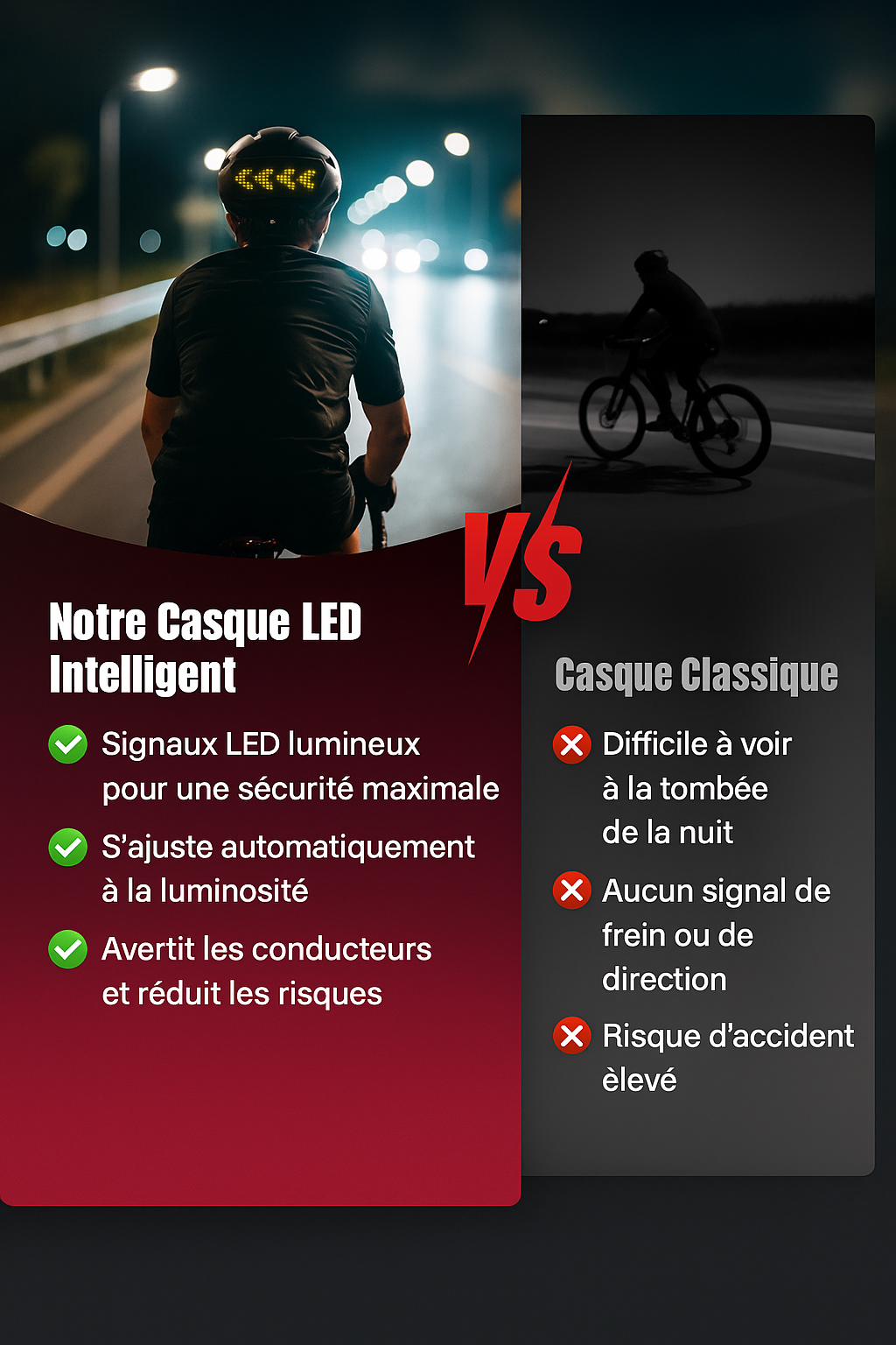 Casque Pro connecté avec affichage écran LED (5 coloris disponibles)