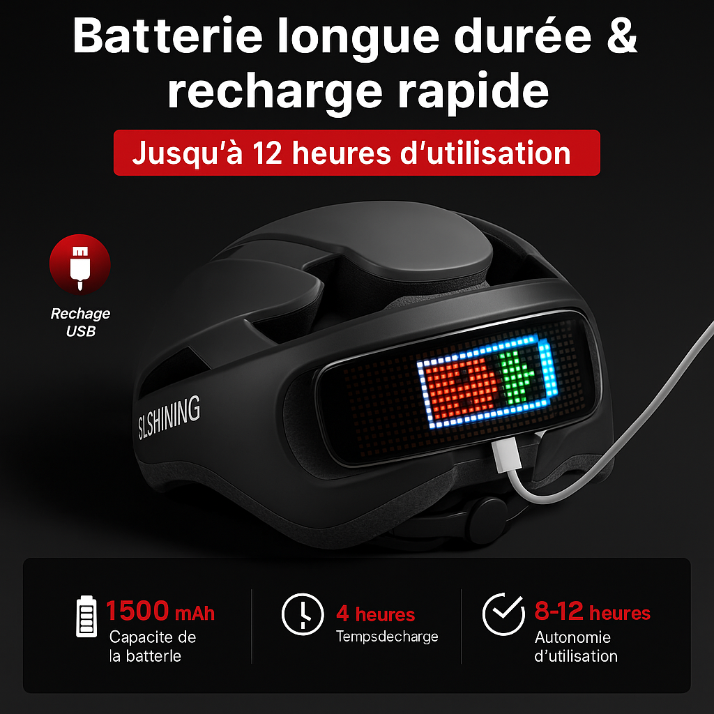 Casque Pro connecté avec affichage écran LED (5 coloris disponibles)