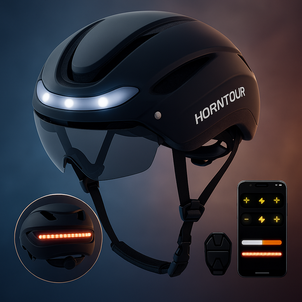 Casque Pro Feux LED et clignotants (4 coloris disponibles)