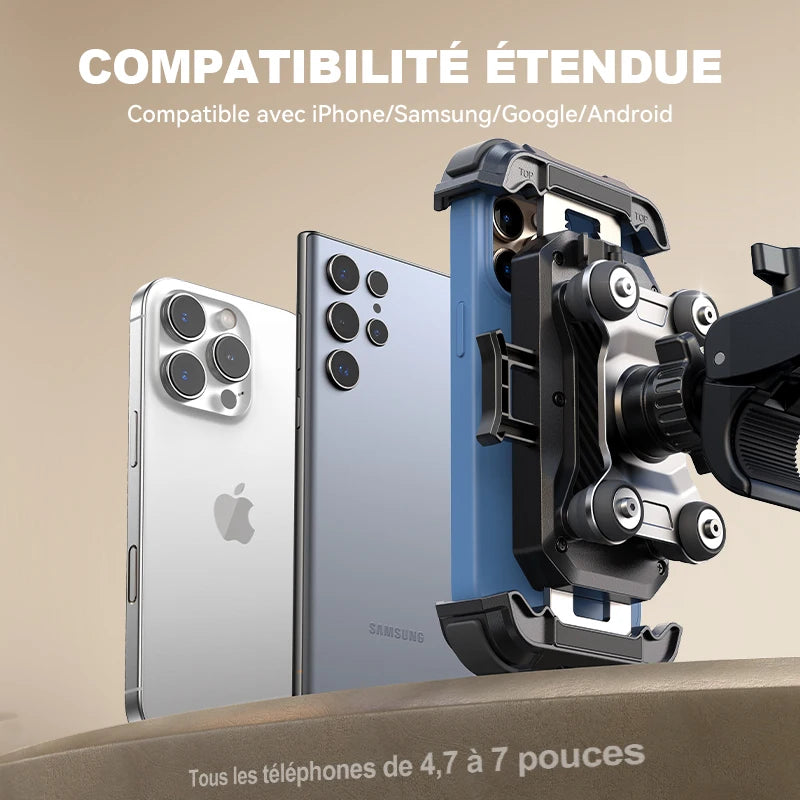 Support téléphone moto/vélo anti-vibration Joyroom – 360°, fixation sécurisée et installation rapide