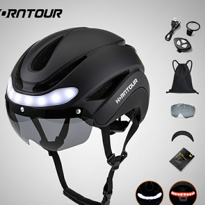 Casque Pro Feux LED et clignotants (4 coloris disponibles)